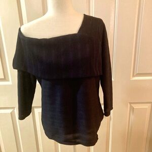 Anthropologie Blue Tassel off shoulder top.